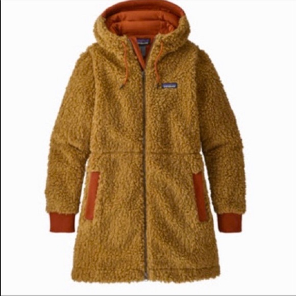 Patagonia Sherpa Dusty Mesa Parka Orange and Brown Women Size XSmall Long Coat - Picture 7 of 7